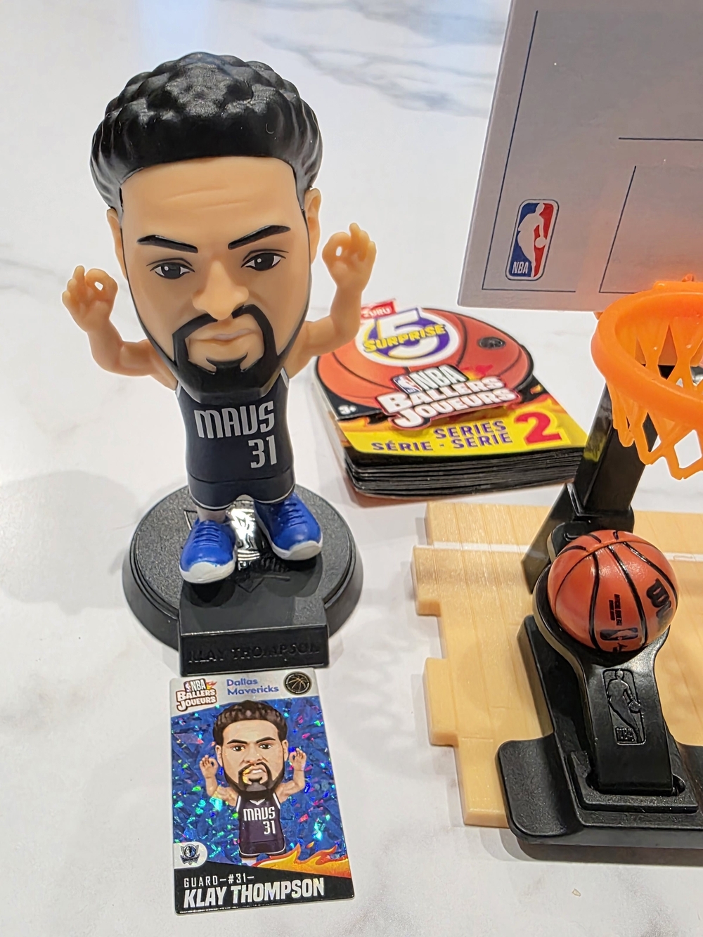 NBA Ballers Rare/Reg Klay Thompson Mini Action Figure w/ Hoop & Ball Set of 2